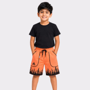 Kids Regular Flame Printed Sports Cotton shorts (L)