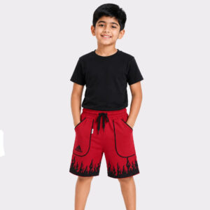 Kids Regular Flame Printed Sports Cotton shorts (XL)