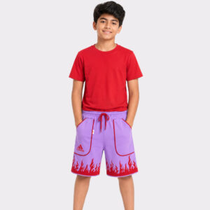Kids Regular Flame Printed Sports Cotton shorts (XXL)