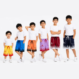 Kids Regular Flame Printed Sports Cotton shorts