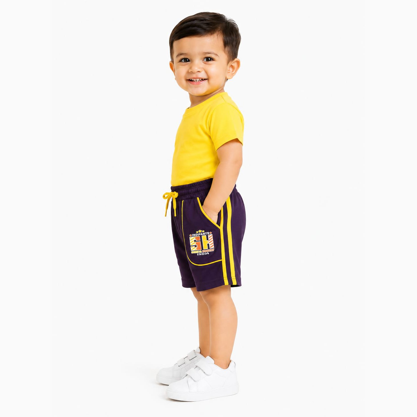 Kids Regular Dual Side Bit Sports Cotton shorts (S) - Image 2
